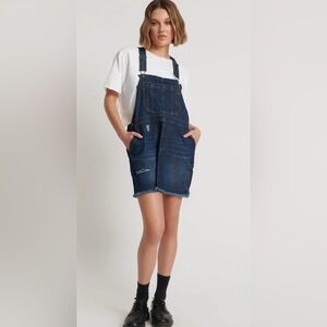 One Teaspoon Stanton St Denim Mini Jumpsuit Dress - Royal Blue Small